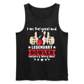 Bowling Boule de bowling Bowler - Débardeur bio Premium Homme - noir - Devant - Michal (187cm)
