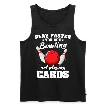 Bowling Bowler - Männer Premium Bio Tank Top - Schwarz - Vorne - AI Model Male 178 light (178cm)
