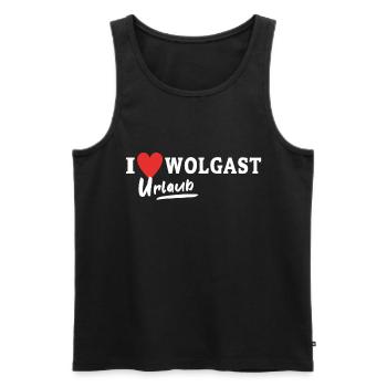 I Love Wolgast Ich Liebe Wolgast - Männer Premium Bio Tank Top - Schwarz - Vorne - AI Model Male 178 light (178cm)