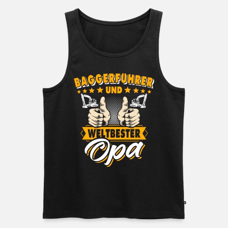 Opa Baggerfahrer - Männer Premium Bio Tank Top - Schwarz