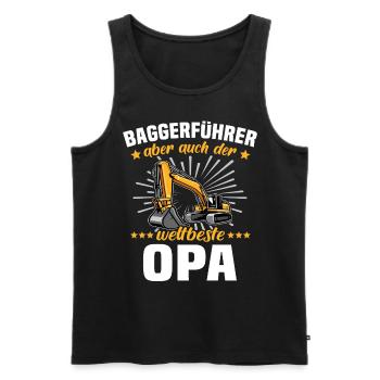 Opa Baggerfahrer - Männer Premium Bio Tank Top - Schwarz - Vorne - Michal (187cm)