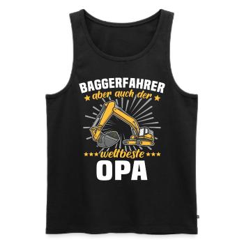 Opa Baggerfahrer - Männer Premium Bio Tank Top - Schwarz - Vorne - Michal (187cm)