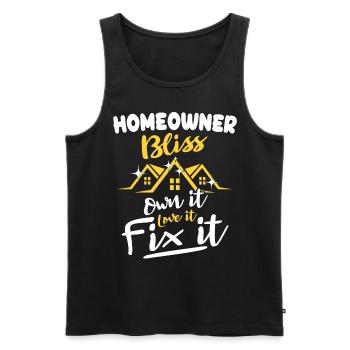 Eigenheim Hausbesitzer Hauskauf - Männer Premium Bio Tank Top - Schwarz - Vorne - AI Model Male 178 light (178cm)