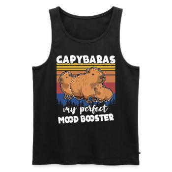 Capybara - Männer Premium Bio Tank Top - Schwarz - Vorne - AI Model Male 178 light (178cm)