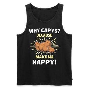 Capybara - Débardeur bio Premium Homme - noir - Devant - Michal (187cm)