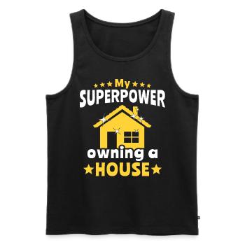 Hausbesitzer Homeowner - Men's Premium Organic Tank Top - black - Front - Michal (187cm)