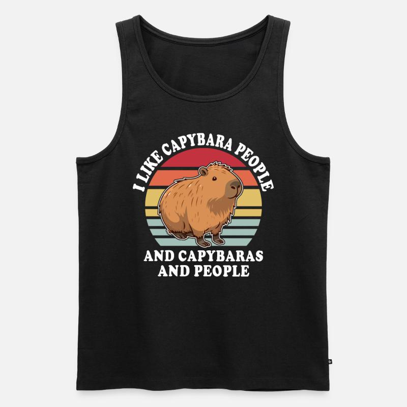 Capybara Sprüche - Männer Premium Bio Tank Top - Schwarz