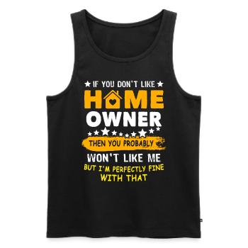 Homeowner - Men's Premium Organic Tank Top - black - Front - Michal (187cm)