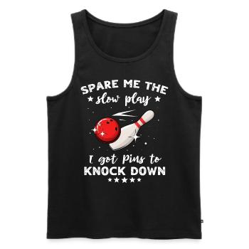 Spare Bowling Slow - Männer Premium Bio Tank Top - Schwarz - Vorne - AI Model Male 178 light (178cm)