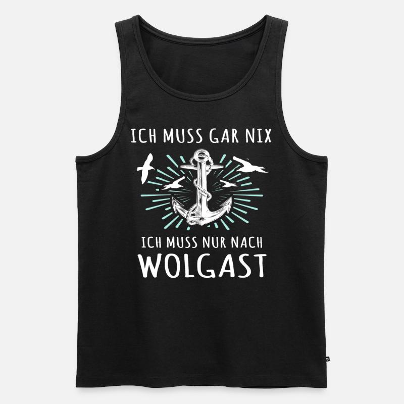 Wolgast Sprüche - Männer Premium Bio Tank Top - Schwarz