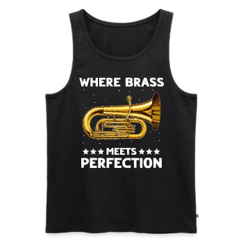 Mellophone Musician - Men's Premium Organic Tank Top - black - Front - Michal (187cm)