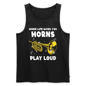 Mellophone Musician - Men's Premium Organic Tank Top - black - Front - Michal (187cm)