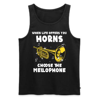 Mellophone Musician - Men's Premium Organic Tank Top - black - Front - Michal (187cm)