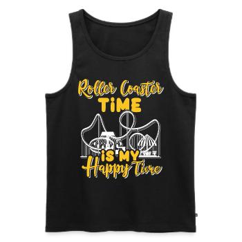 Roller Coaster Amusement Park Roller Coaster Lovers - Men's Premium Organic Tank Top - black - Front - AI Model Male 178 light (178cm)