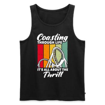 Achterbahn Roller Coaster - Men's Premium Organic Tank Top - black - Front - AI Model Male 178 light (178cm)