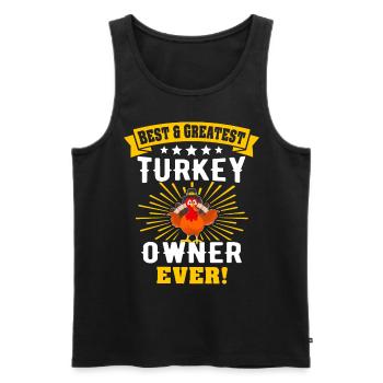 Dinde Thanksgiving - Débardeur bio Premium Homme - noir - Devant - Michal (187cm)
