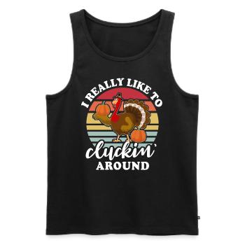 Truthahn Erntedankfest - Männer Premium Bio Tank Top - Schwarz - Vorne - AI Model Male 178 light (178cm)
