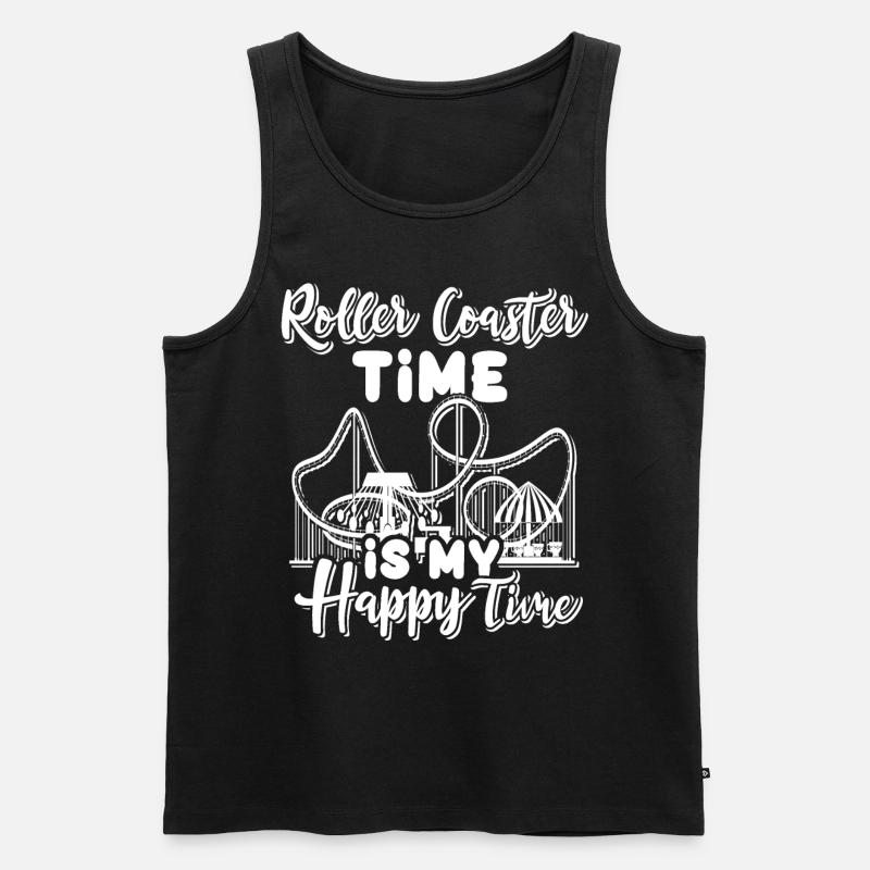 Achterbahn Roller Coaster - Männer Premium Bio Tank Top - Schwarz