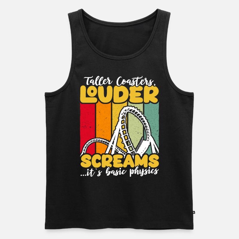 Achterbahn Achterbahnfahrer - Männer Premium Bio Tank Top - Schwarz
