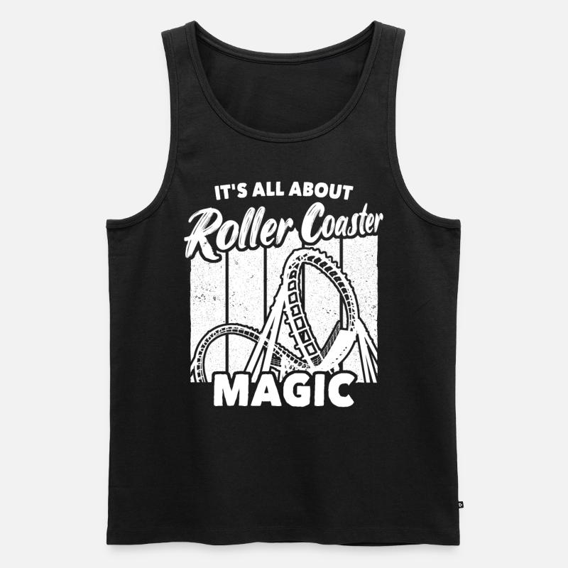 Achterbahn Roller Coaster - Männer Premium Bio Tank Top - Schwarz