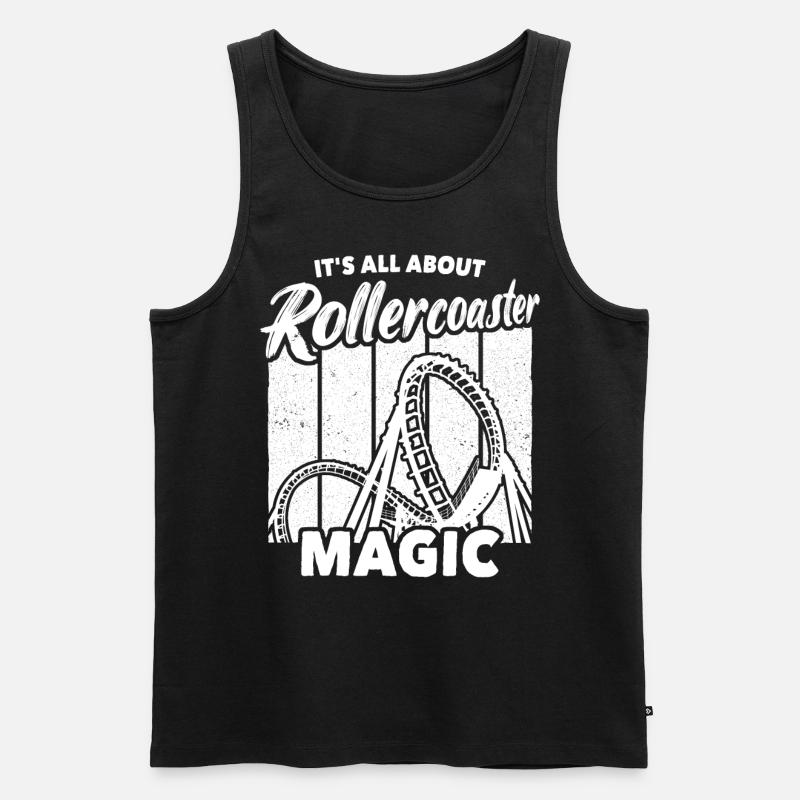 Achterbahn Achterbahnfahrer - Männer Premium Bio Tank Top - Schwarz