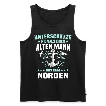 Norden Mann Nordener Männer - Männer Premium Bio Tank Top - Schwarz - Vorne - AI Model Male 178 light (178cm)