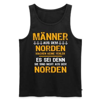 Norden Mann Nordener Männer - Männer Premium Bio Tank Top - Schwarz - Vorne - AI Model Male 178 light (178cm)