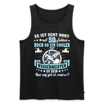 Wassermeister 50. Geburtstag 50 Jahre Wasser - Männer Premium Bio Tank Top - Schwarz - Vorne - Michal (187cm)