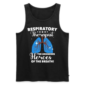 Respiratory Therapist Lung Breathing - Men's Premium Organic Tank Top - black - Front - Michal (187cm)