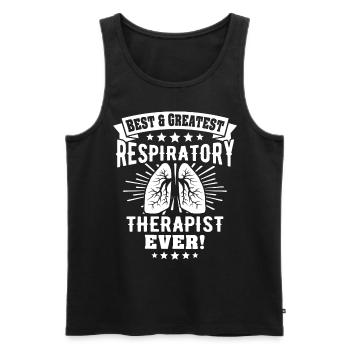 Respiratory Therapist - Men's Premium Organic Tank Top - black - Front - Michal (187cm)