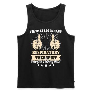 Respiratory Therapist Lung Breathing - Men's Premium Organic Tank Top - black - Front - Michal (187cm)