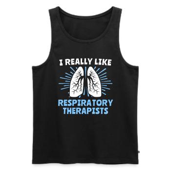Respiratory Therapist Lung Breathing - Men's Premium Organic Tank Top - black - Front - Michal (187cm)
