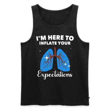 Respiratory Therapist Lung Breathing - Men's Premium Organic Tank Top - black - Front - Michal (187cm)