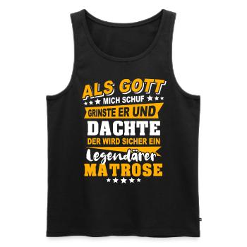 Matrose Sprüche - Männer Premium Bio Tank Top - Schwarz - Vorne - AI Model Male 178 light (178cm)