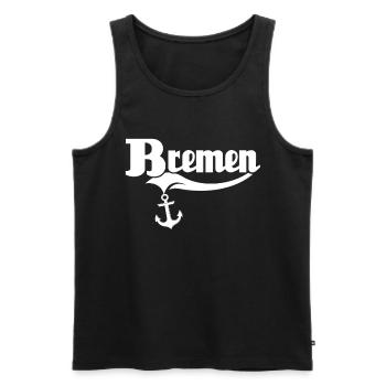 Bremen Sayings - Men's Premium Organic Tank Top - black - Front - Michal (187cm)