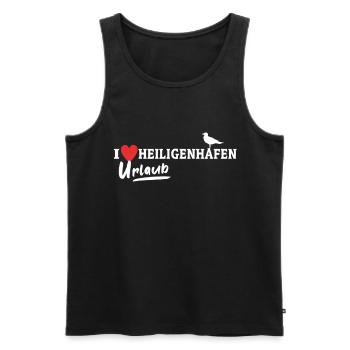 Heiligenhafen Liebe Heiligenhafener - Männer Premium Bio Tank Top - Schwarz - Vorne - Michal (187cm)