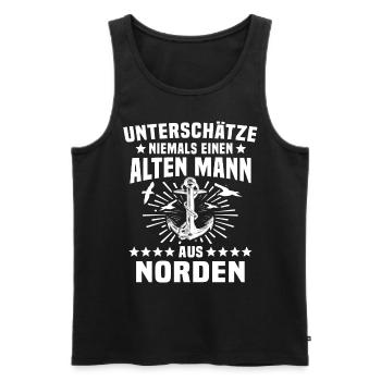 Norden Spruch - Männer Premium Bio Tank Top - Schwarz - Vorne - Michal (187cm)