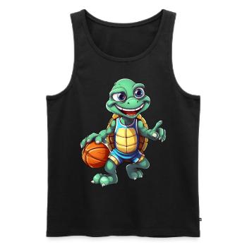 Basketball Turtle - Men's Premium Organic Tank Top - black - Front - AI Model Male 178 light (178cm)