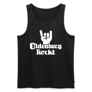 Oldenburg Sprüche - Männer Premium Bio Tank Top - Schwarz - Vorne - Michal (187cm)
