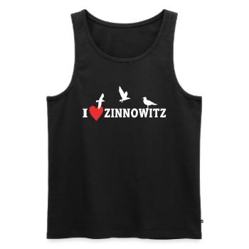 J’aime la ville de Zinnowitz - Débardeur bio Premium Homme - noir - Devant - AI Model Male 178 light (178cm)