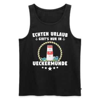 Ueckermünde Urlaub Souvenir - Männer Premium Bio Tank Top - Schwarz - Vorne - Michal (187cm)