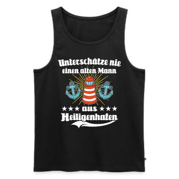 Heiligenhafen Mann Heiligenhafener Männer - Männer Premium Bio Tank Top - Schwarz - Vorne - Michal (187cm)