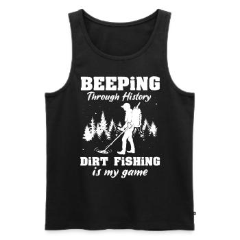 Dirt Fishing Metalldetektor Sondeln - Männer Premium Bio Tank Top - Schwarz - Vorne - Michal (187cm)