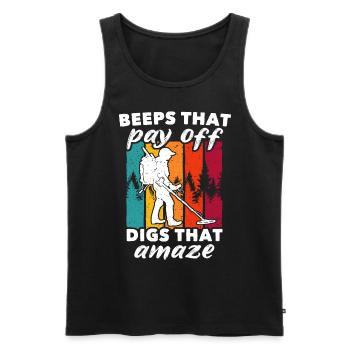 Dirt Fishing Probes - Men's Premium Organic Tank Top - black - Front - AI Model Male 178 light (178cm)