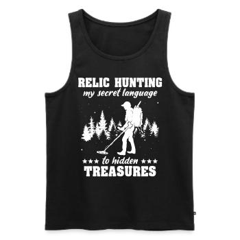 Relic Finder Metal Detector Probes - Men's Premium Organic Tank Top - black - Front - AI Model Male 178 light (178cm)