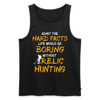 Relic Finder Metal Detector - Men's Premium Organic Tank Top - black - Front - AI Model Male 178 light (178cm)