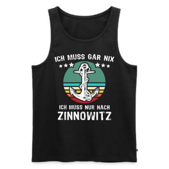 Zinnowitz Urlaub - Männer Premium Bio Tank Top - Schwarz - Vorne - Michal (187cm)
