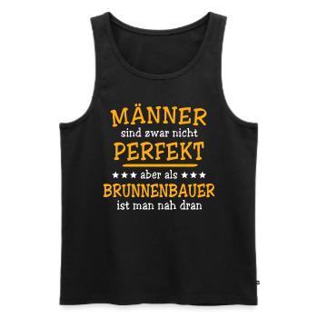 Brunnenbauer Sprüche - Männer Premium Bio Tank Top - Schwarz - Vorne - Michal (187cm)