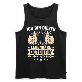 Detektiv Sprüche - Männer Premium Bio Tank Top - Schwarz - Vorne - Michal (187cm)