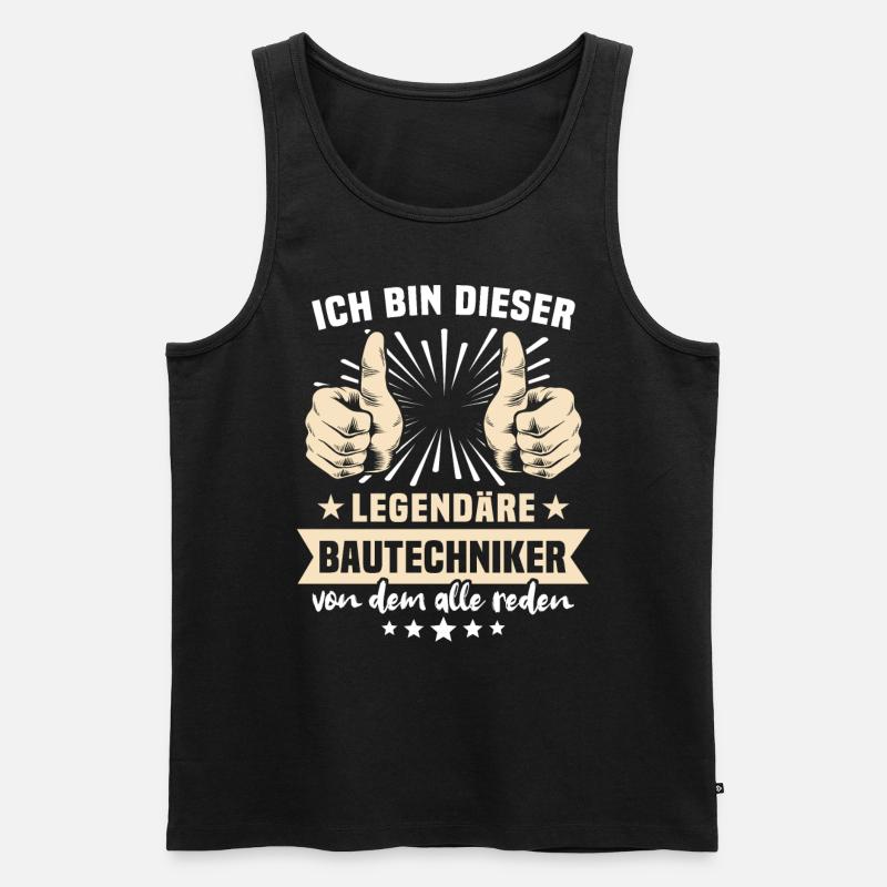 Bautechniker Sprüche - Männer Premium Bio Tank Top - Schwarz